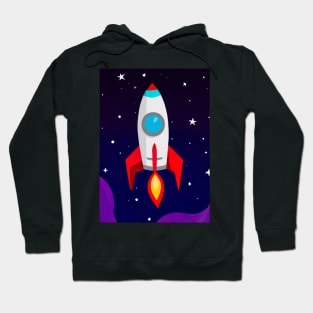 Flying Space Rocket Hoodie